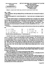 Đề thi tuyển sinh Lớp 10 trường THPT Chuyên môn Hóa học (Chuyên) - Năm học 2018-2019 - Sở giáo dục và đào tạo Nam Định